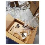 NOS Princess House Crystal, 3-Glass Baskets and 2 Sets of #038 Candleholders