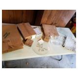 NOS Princess House Crystal, #075, #016, #305, #405, #455, #014S-50 and #015. 2- Glass Trays, Relish, Toothpick Holder, Jar