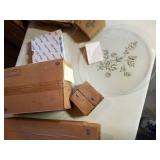 NOS Princess House Crystal, #075, #016, #305, #405, #455, #014S-50 and #015. 2- Glass Trays, Relish, Toothpick Holder, Jar