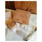 NOS Princess House Crystal, #075, #016, #305, #405, #455, #014S-50 and #015. 2- Glass Trays, Relish, Toothpick Holder, Jar
