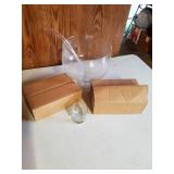 NOS Princess House Crystal Punch Bowl with Cups