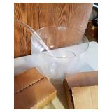 NOS Princess House Crystal Punch Bowl with Cups