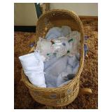 Vintage Wicker Doll Bassinet