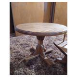 Wooden Doll Table & (2) Rolling Swivel Chairs