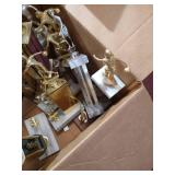 Box of Vintage Bowling Trophies