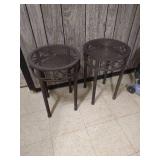 (2) Small Round Metal Tables