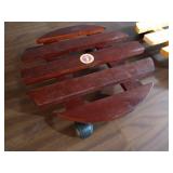 (2) Round Rolling Wooden Platforms