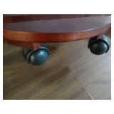(2) Round Rolling Wooden Platforms