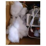 Box of Christmas Village Items