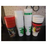 Large Lot of Plastic Fighting Sioux Cups