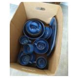 Box of Stoneware Dishes, Etc