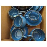 Box of Stoneware Dishes, Etc