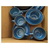 Box of Stoneware Dishes, Etc