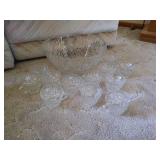 Vintage Punch Bowl & (12) Glasses