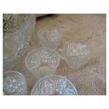 Vintage Punch Bowl & (12) Glasses
