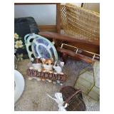 Wooden Table & Decor Lot