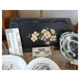 Wooden Table & Decor Lot