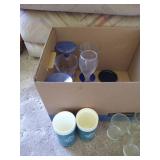 Large Misc Lot - Lamp, Pillar, Footstool, Glasses