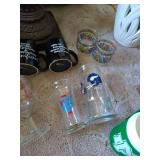 Large Misc Lot - Lamp, Pillar, Footstool, Glasses