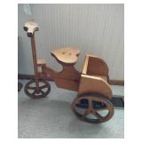 (2) Wooden Doll Items - School Desk & Tricycle