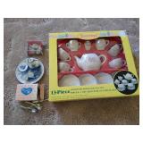 (3) Doll Tea Sets & Doll Silverware