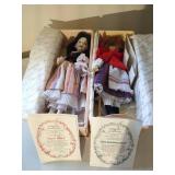 (2) Knowles Heroines from the Fairy Tale Forest Dolls - Snow White & Red Riding Hood