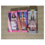 (3) Barbie Dolls of the World - Poland, Russia, Puerto Rico