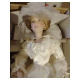 Danbury Mint "Wedding Day Final Touches" Bride & Mother Doll Set