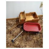 (2) Doll Wagons - Wood & Metal Radio Flyer