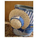 Neat Decorated Dustbin - Denim/Doll Themed