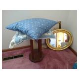 Misc. Lot - Mirror, Picture, Small Table, Pillows