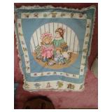 Misc. Lot - Mirror, Picture, Small Table, Pillows