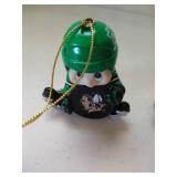 (2) Fighting Sioux Christmas Ornaments - Football & Hockey