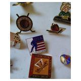 Large Lot of Pins/Buttons - Some Nice Sioux Ones