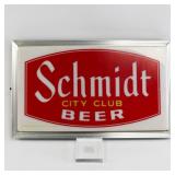 Vintage Schmidt City Club Beer Sign **