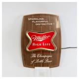 Vintage Miller High Life Beer Light up Sign