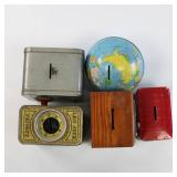 Vintage Toy Lot - Toy Safes, Telegraphs, Mattel Baseball