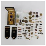 US Military Pin & Ribbon Lot - Purple Heart