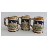 Vintage Japanese Beer Mug Lot of 3