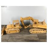 2 - Solid Wood Dozer & Track Hoe  - Tracks move along with the blade and the bucket