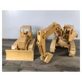 2 - Solid Wood Dozer & Track Hoe  - Tracks move along with the blade and the bucket