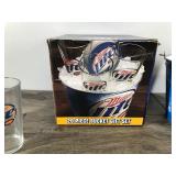 Miller Lite 20 Piece Bucket Gift Set - 4 Glasses - Metal Bucket & 15 Coasters