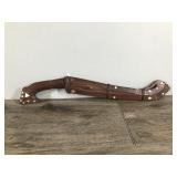 Hand Carved Gurkah Style Knife - Carved Handle & Sheath