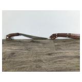 Hand Carved Gurkah Style Knife - Carved Handle & Sheath