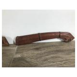 Hand Carved Gurkah Style Knife - Carved Handle & Sheath