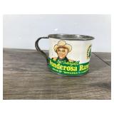 Vintage Ponderosa Ranch Lake Tahoe Souvenir Tin Cup