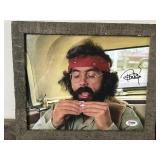 2 - Framed Autographed Pictures of Cheech & Chong with Certificates of Authenticity