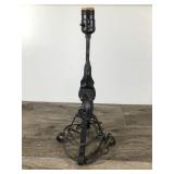 Vtg Cast Iron Base Rooster Lamp Country Farmhouse Black Metal Chicken
