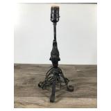 Vtg Cast Iron Base Rooster Lamp Country Farmhouse Black Metal Chicken