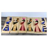 VTG Burlap Tapestry Wall Hangings 3 Kings Gifts Birth Jesus Jeweled Christmas